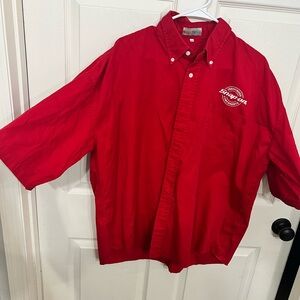 Snap Red Casual Button Down Shirt Vibrant Cotton